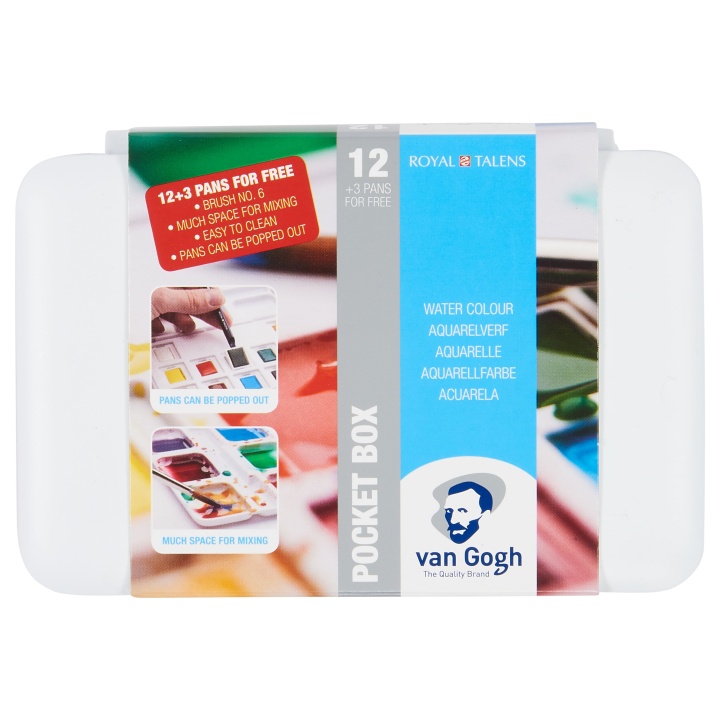 Van Gogh Pocket Box Aquarellfarbe 15er-Set in der Gruppe Künstlerbedarf / Künstlerfarben / Aquarell bei Pen Store (104063)