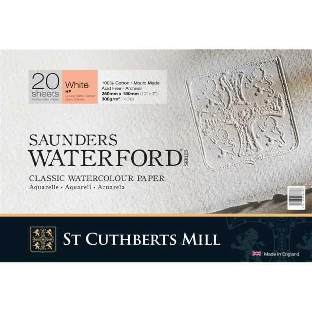 Saunders Waterford Aquarellpapier White HP 26x18 cm 300g