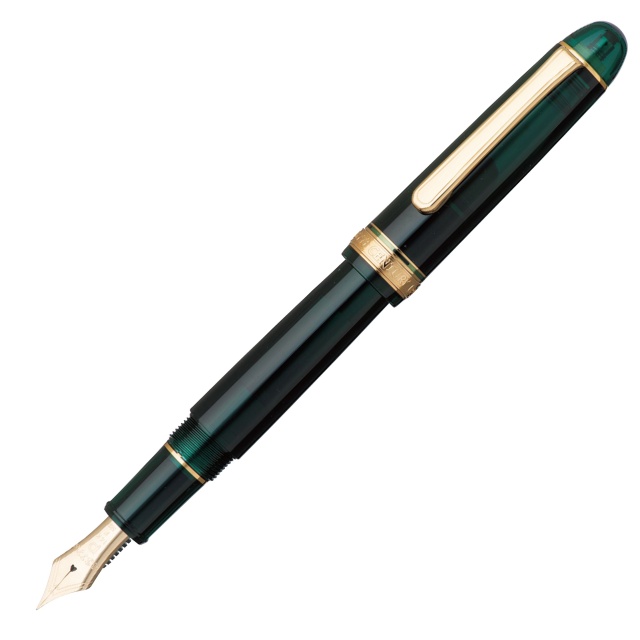 Century Gold Trim Füllfederhalter Laurel Green Ultra Extra Fine in der Gruppe Stifte / Fine Writing / Füllfederhalter bei Pen Store (109847)