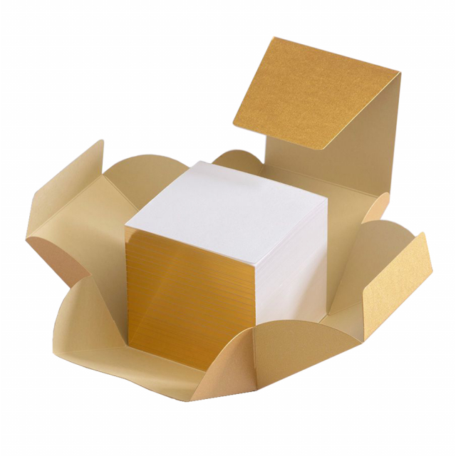 Quadratischer Notizblock Cube S Gold