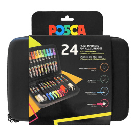 Posca Marker 24er-Set Rubbercase in der Gruppe Stifte / Künstlerstifte / Marker bei Pen Store (110396)