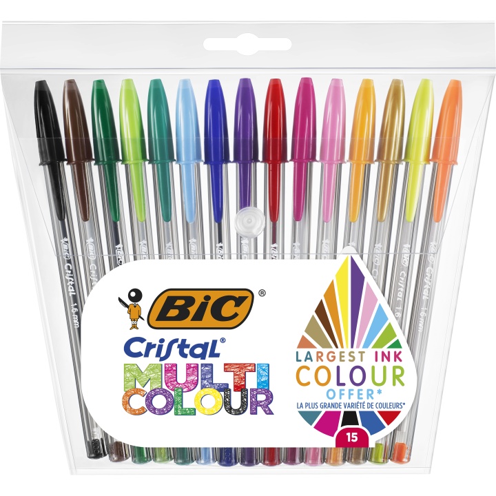 Cristal Multicolor Kugelschreiber 15er-Pack in der Gruppe Stifte / Schreiben / Kugelschreiber bei Pen Store (100233)
