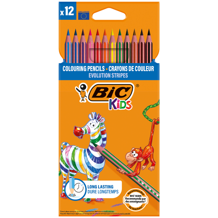 Kids Evolution Stripes Buntstifte 12er-Set (ab 5 Jahren) in der Gruppe Kids / Stifte für Kinder / Buntstifte für Kinder bei Pen Store (100244)