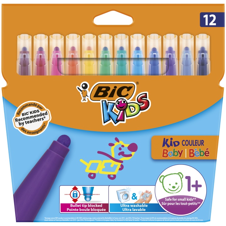 Kids Baby-Filzstifte 12er-Set (ab 1 Jahr) in der Gruppe Kids / Stifte für Kinder / Filzstifte für Kinder bei Pen Store (100247)