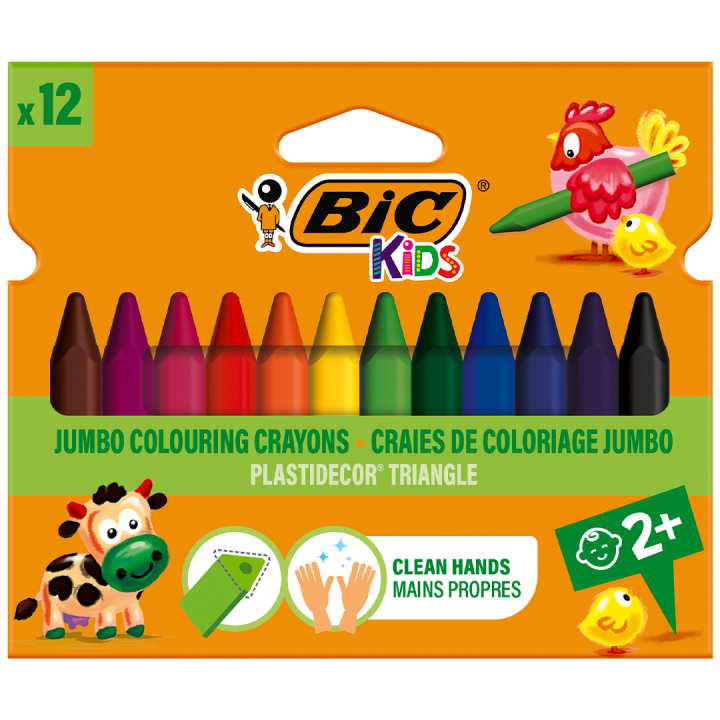 Kids Plastidecor Dreieckige Wachsmalkreiden 12er-Set (ab 3 Jahren) in der Gruppe Kids / Stifte für Kinder / Kreidestiften für Kinder bei Pen Store (100257)