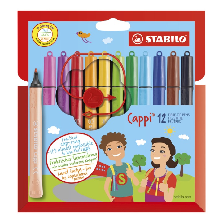 Cappi Filzstifte 12er-Pack (ab 6 Jahren) in der Gruppe Kids / Stifte für Kinder / Filzstifte für Kinder bei Pen Store (100264)