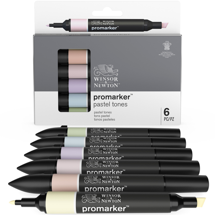 ProMarker 6er-Set Pastel tones in der Gruppe Stifte / Künstlerstifte / Illustrationsmarker bei Pen Store (100539)