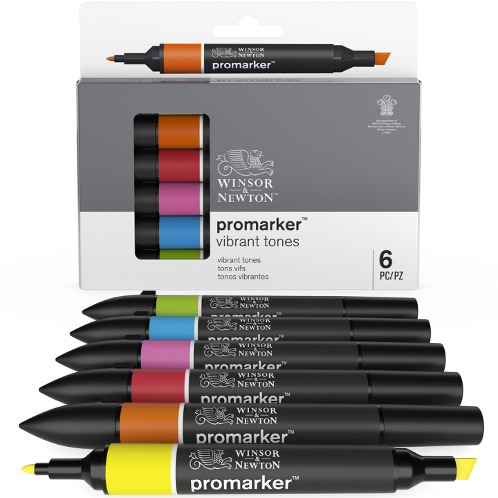 ProMarker 6er-Set Vibrant tones in der Gruppe Stifte / Künstlerstifte / Marker bei Pen Store (100544)