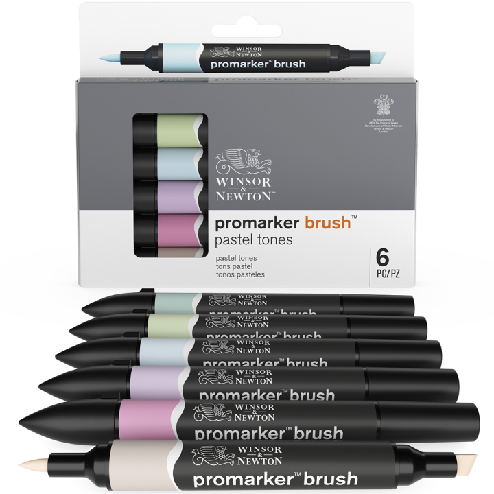 ProMarker Brush 6er-Set Pastel Tones in der Gruppe Stifte / Künstlerstifte / Illustrationsmarker bei Pen Store (100551)