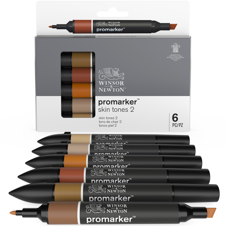 ProMarker 6er-Set Skin Tones 2 in der Gruppe Stifte / Künstlerstifte / Illustrationsmarker bei Pen Store (100564)