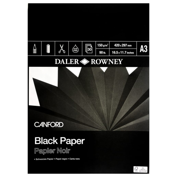 Black Paper A3 in der Gruppe Papier & Blöcke / Künstlerblöcke / Zeichen- und Skizzenblöcke bei Pen Store (101446)