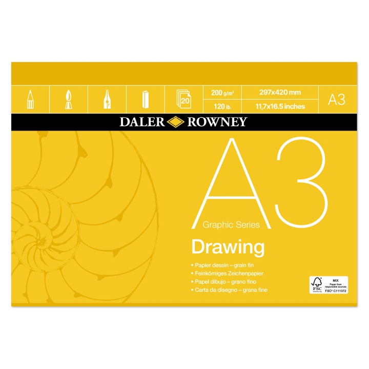 Drawing Paper A3 in der Gruppe Papier & Blöcke / Künstlerblöcke / Zeichen- und Skizzenblöcke bei Pen Store (101456)
