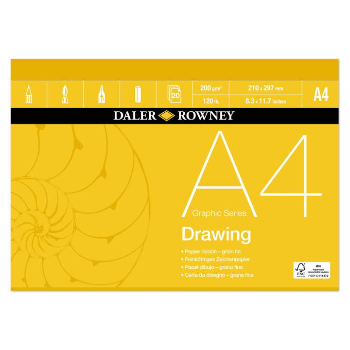 Drawing Paper A4 in der Gruppe Papier & Blöcke / Künstlerblöcke / Zeichen- und Skizzenblöcke bei Pen Store (101457)