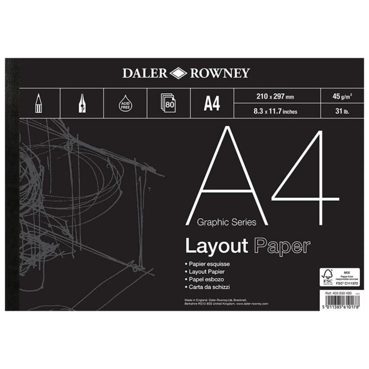 Layout Paper A4 in der Gruppe Papier & Blöcke / Künstlerblöcke / Zeichen- und Skizzenblöcke bei Pen Store (101458)