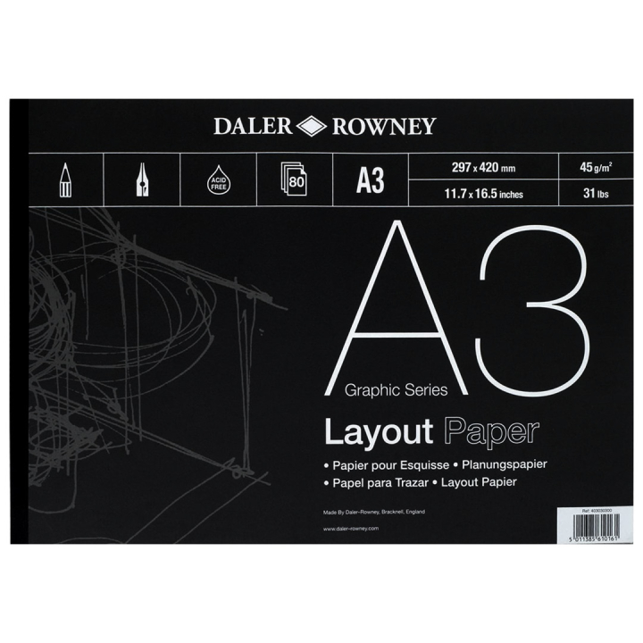 Layout Paper A3 in der Gruppe Papier & Blöcke / Künstlerblöcke / Zeichen- und Skizzenblöcke bei Pen Store (101459)