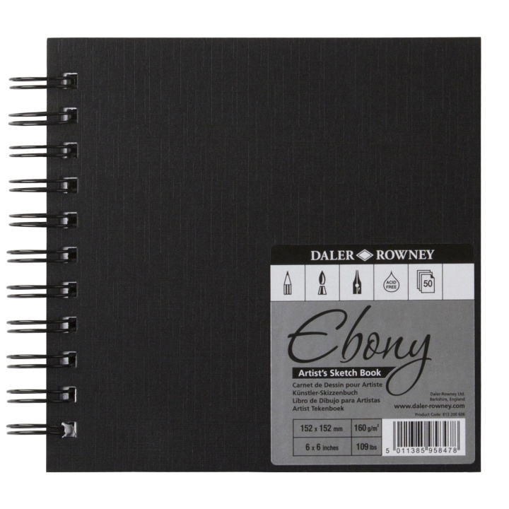 Ebony Artist's Sketch Book Spiral in der Gruppe Papier & Blöcke / Künstlerblöcke / Skizzenbücher bei Pen Store (101475)
