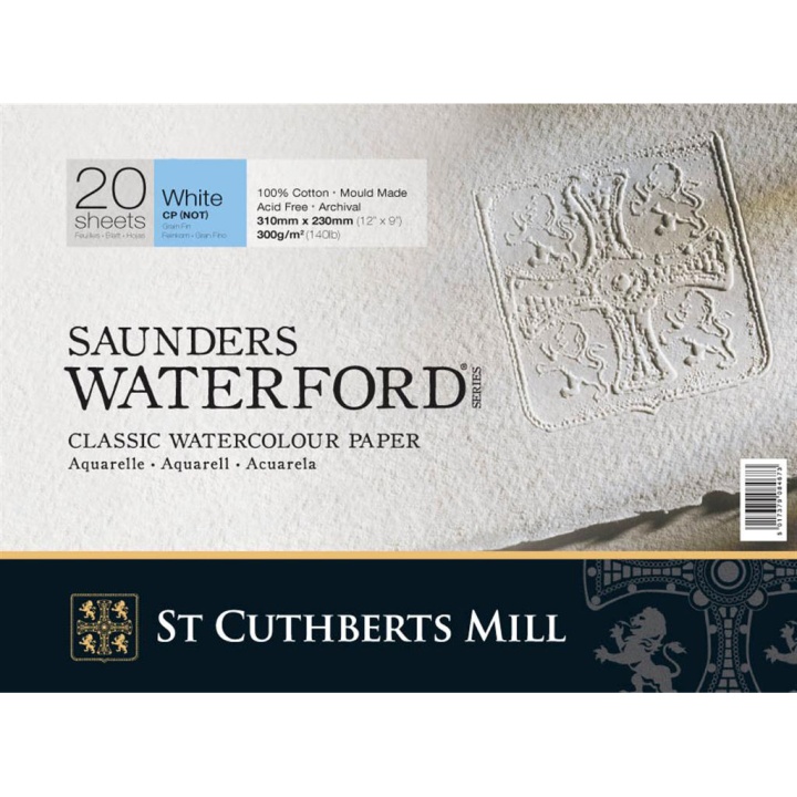 Saunders Waterford Aquarellpapier WhiteCP/NOT 31x23 cm 300g in der Gruppe Papier & Blöcke / Künstlerblöcke / Aquarellpapier bei Pen Store (101509)