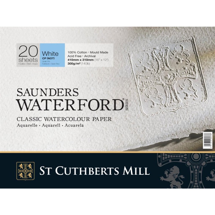 Saunders Waterford Aquarellpapier White CP/NOT 41×31 cm 300 g in der Gruppe Papier & Blöcke / Künstlerblöcke / Aquarellpapier bei Pen Store (101511)