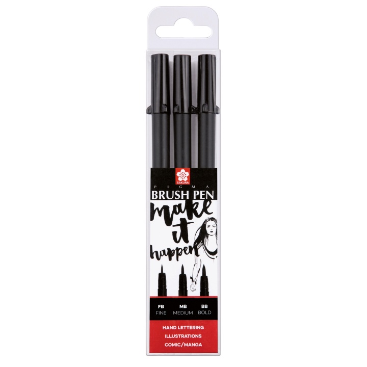 Pigma Brush Pen 3er-Set in der Gruppe Stifte / Künstlerstifte / Pinselstifte bei Pen Store (103502)