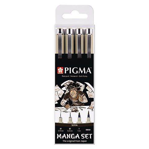 Pigma Sepia Manga 4er-Set in der Gruppe Stifte / Schreiben / Gelschreiber bei Pen Store (103540)