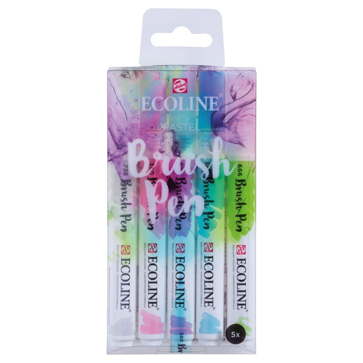 Ecoline Brush Pen Pastel 5er-Set in der Gruppe Stifte / Künstlerstifte / Pinselstifte bei Pen Store (103709)