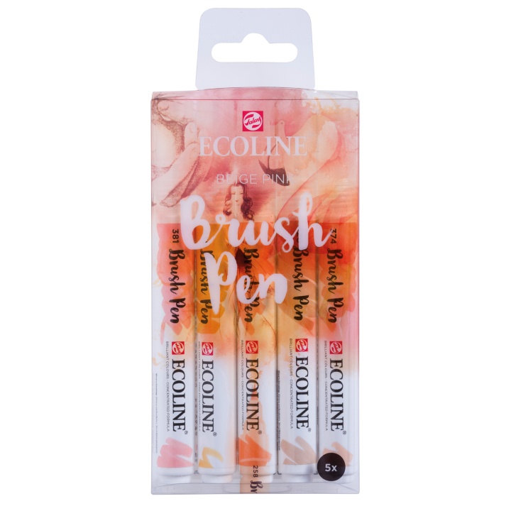 Ecoline Brush Pen Beige Pink 5er-Set in der Gruppe Stifte / Künstlerstifte / Pinselstifte bei Pen Store (103717)