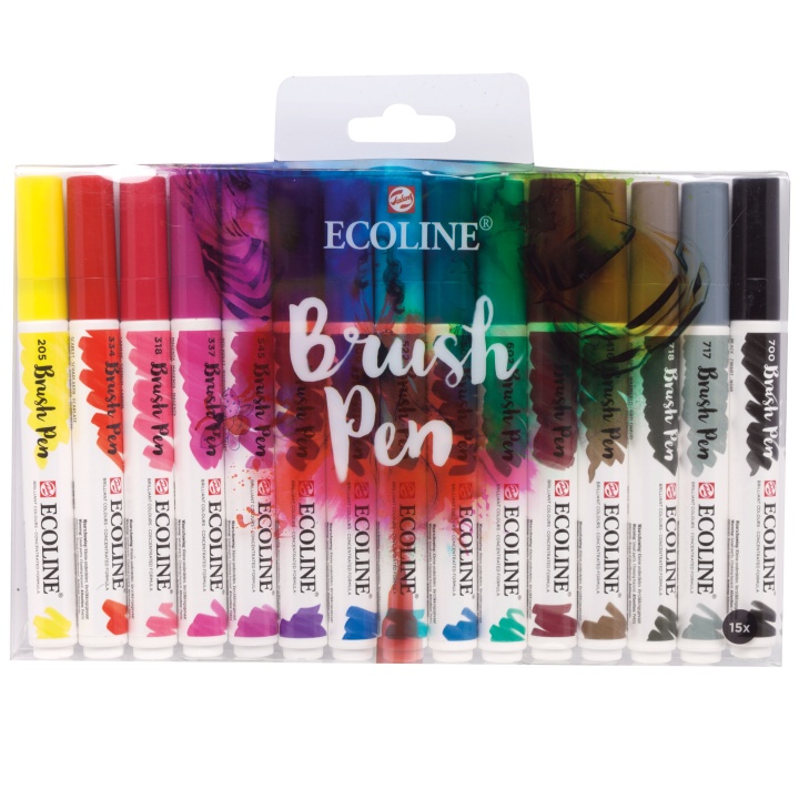 Ecoline Brush Pen 15er-Set in der Gruppe Stifte / Künstlerstifte / Pinselstifte bei Pen Store (103719)