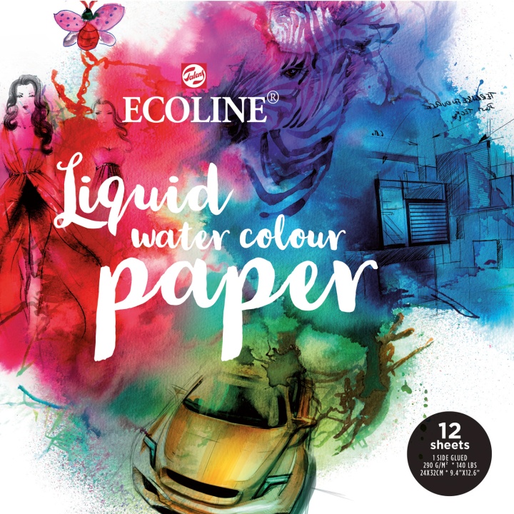 Ecoline Paper Pad 12er-Pack in der Gruppe Papier & Blöcke / Künstlerblöcke / Aquarellpapier bei Pen Store (103785)