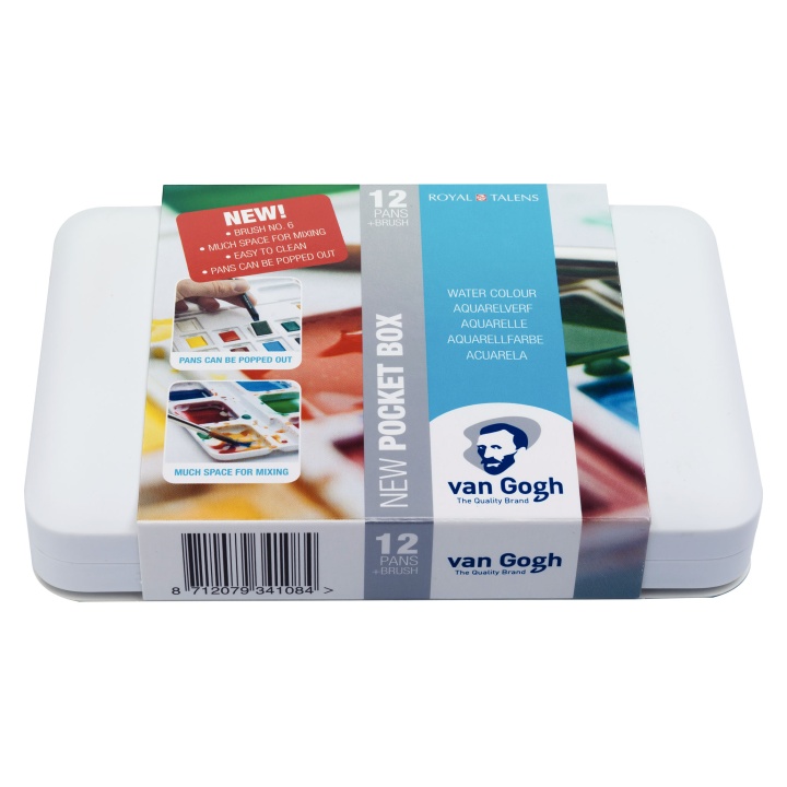 Van Gogh Pocket Box Aquarellfarbe 12er-Set in der Gruppe Künstlerbedarf / Künstlerfarben / Aquarell bei Pen Store (104062)