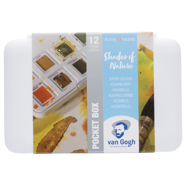 Van Gogh Pocket Box Aquarellfarbe 12er-Set Nature in der Gruppe Künstlerbedarf / Künstlerfarben / Aquarell bei Pen Store (104065)