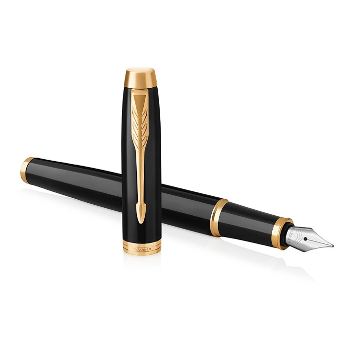 IM Black/Gold Füllfederhalter Medium in der Gruppe Stifte / Fine Writing / Füllfederhalter bei Pen Store (104670)