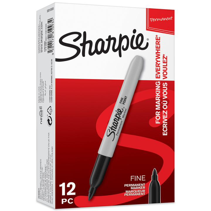 Fine Marker 12-pack Black in der Gruppe Stifte / Künstlerstifte / Filzstifte bei Pen Store (104760)
