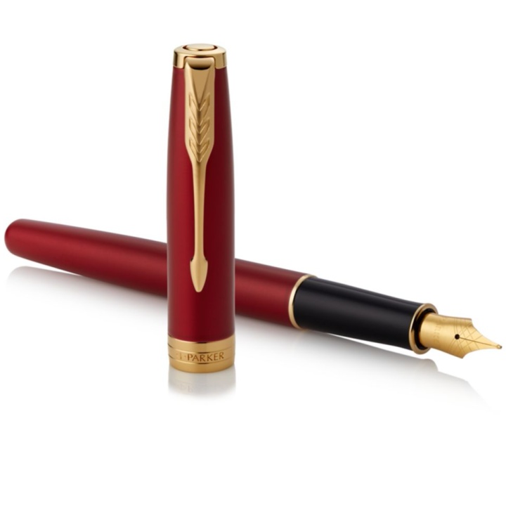 Sonnet Red/Gold Füllfederhalter Medium in der Gruppe Stifte / Fine Writing / Füllfederhalter bei Pen Store (104827)