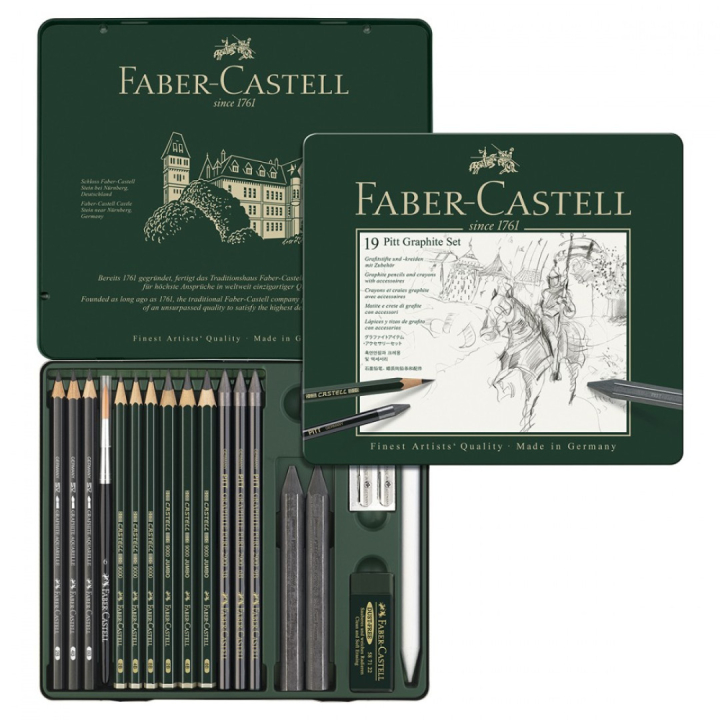 PITT Graphite 19er-Etui in der Gruppe Künstlerbedarf / Buntstifte und Bleistifte / Grafit- und Bleistifte bei Pen Store (105154)