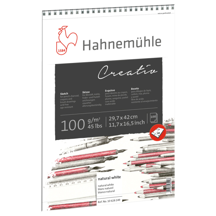 Creativ Skizzenblock Spirale A3 in der Gruppe Papier & Blöcke / Künstlerblöcke / Zeichen- und Skizzenblöcke bei Pen Store (105158)