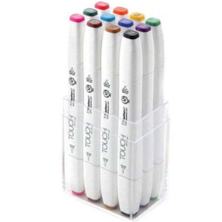 Touch Twin Brush Marker, 12er-Set, Main Color in der Gruppe Stifte / Künstlerstifte / Marker bei Pen Store (105313)