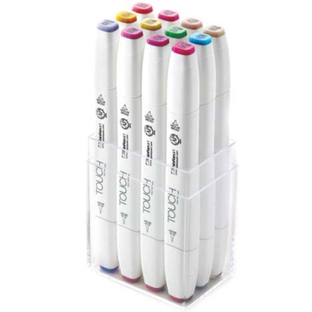 Twin Brush Marker, 12er-Set, Pastell in der Gruppe Stifte / Künstlerstifte / Pinselstifte bei Pen Store (105314)