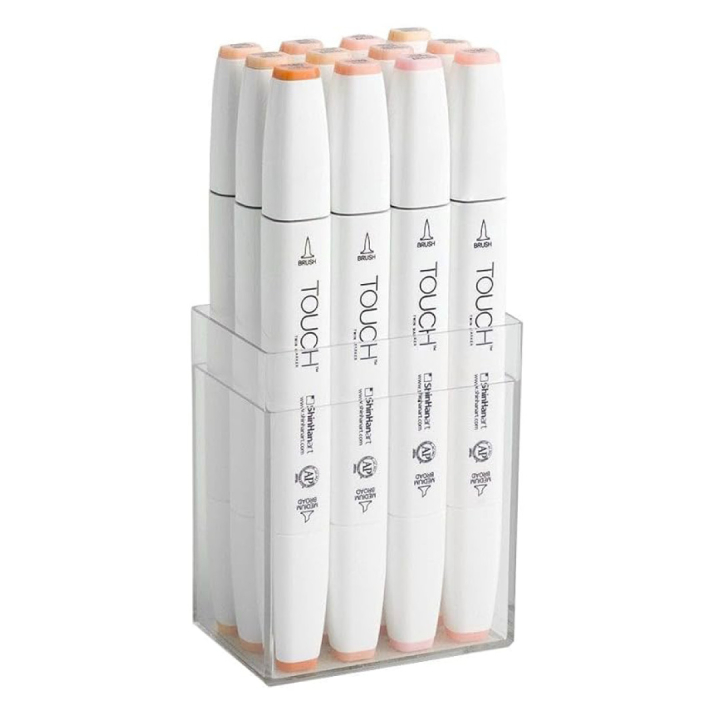 Twin Brush Marker, 12er-Set, Hautfarben in der Gruppe Stifte / Künstlerstifte / Marker bei Pen Store (105315)