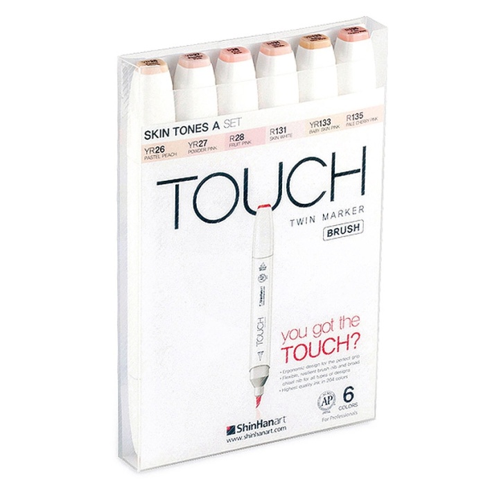 Twin Brush Marker im 6er-Set Skin Tones A in der Gruppe Stifte / Künstlerstifte / Marker bei Pen Store (105322)