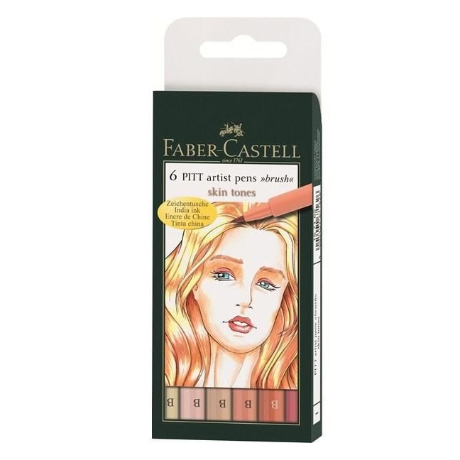 PITT Artist Brush 6er-Etui Light Skin Tones in der Gruppe Stifte / Künstlerstifte / Pinselstifte bei Pen Store (105848)