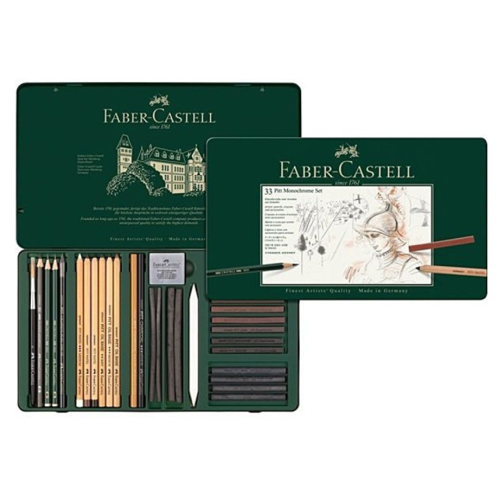 PITT Monochrome 33er-Etui in der Gruppe Künstlerbedarf / Buntstifte und Bleistifte / Grafit- und Bleistifte bei Pen Store (105978)
