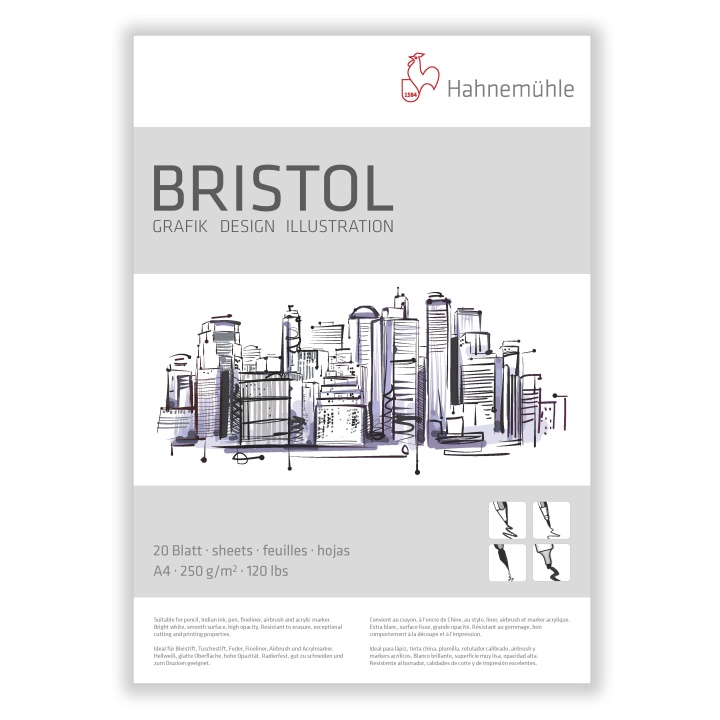 Bristol Paper A4 in der Gruppe Papier & Blöcke / Künstlerblöcke / Zeichen- und Skizzenblöcke bei Pen Store (106118)