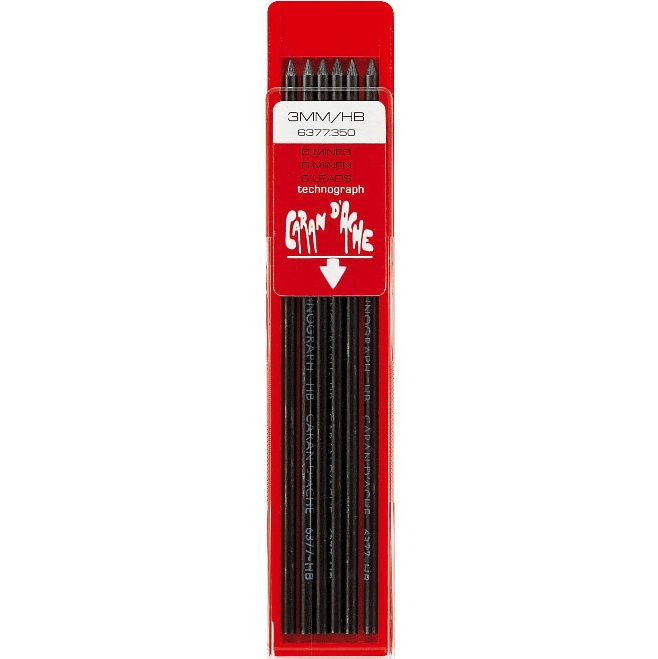 3 mm Mine 6er-Pack Technograph in der Gruppe Stifte / Schreibwaren / Bleistiftminen bei Pen Store (106234_r)