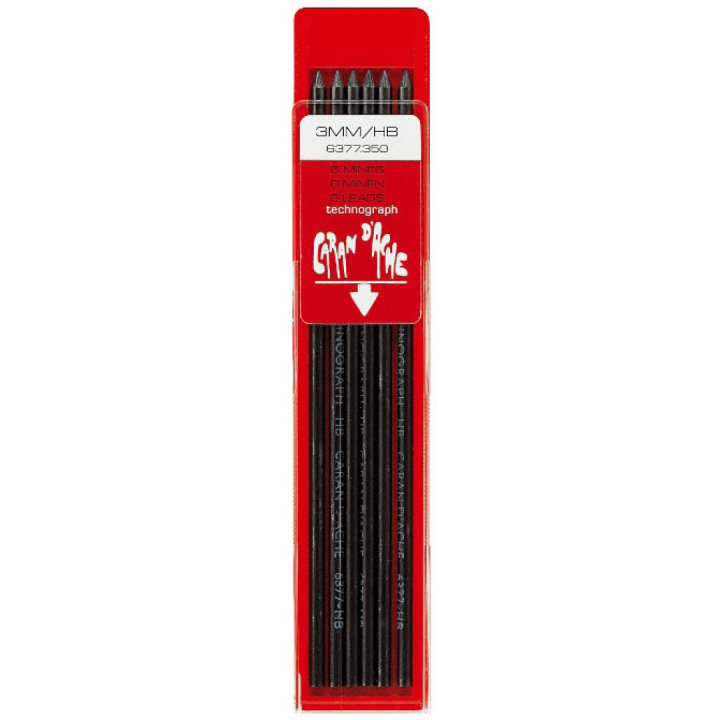 3 mm Mine 6er-Pack Technograph in der Gruppe Stifte / Schreibwaren / Bleistiftminen bei Pen Store (106234_r)