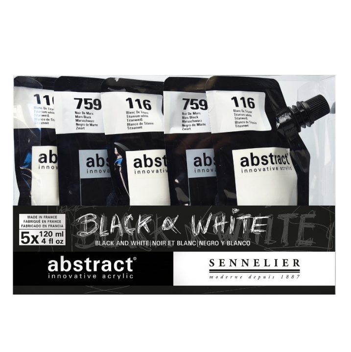 Abstract Acrylfarbe Black & White in der Gruppe Künstlerbedarf / Künstlerfarben / Acrylfarbe bei Pen Store (106258)