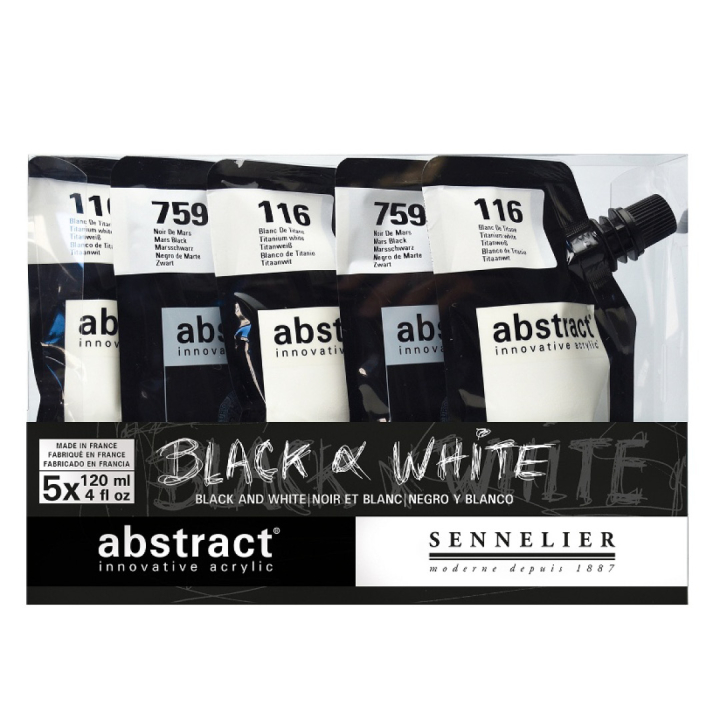 Abstract Acrylfarbe Black & White in der Gruppe Künstlerbedarf / Künstlerfarben / Acrylfarbe bei Pen Store (106258)
