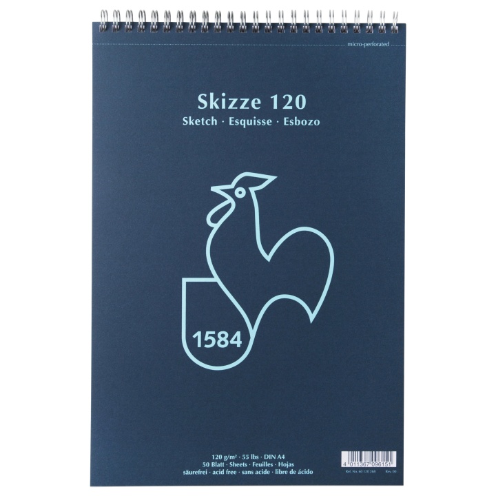 Skizzenblock Spirale 120 g A4 in der Gruppe Papier & Blöcke / Künstlerblöcke / Zeichen- und Skizzenblöcke bei Pen Store (106269)