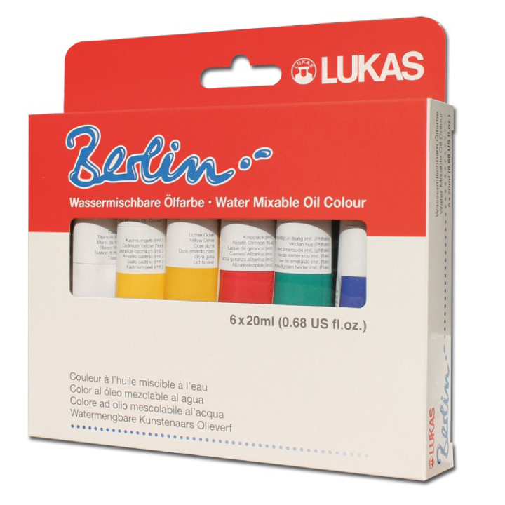 Berlin Ölfarbe (wasservermalbar) Starter 20 ml 6er-Set in der Gruppe Künstlerbedarf / Künstlerfarben / Ölfarbe bei Pen Store (107249)