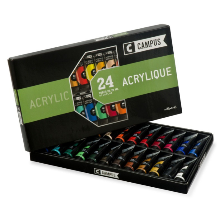 Acrylfarbenset Campus 24 × 21 ml Tuben in der Gruppe Künstlerbedarf / Künstlerfarben / Acrylfarbe bei Pen Store (107971)