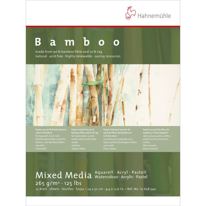Mixed Media Bamboo, 265 g, 24x32 cm in der Gruppe Papier & Blöcke / Künstlerblöcke / Mischtechnikblock bei Pen Store (108082)
